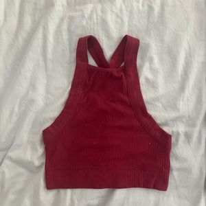 Free People Intimately maroon halter crop top